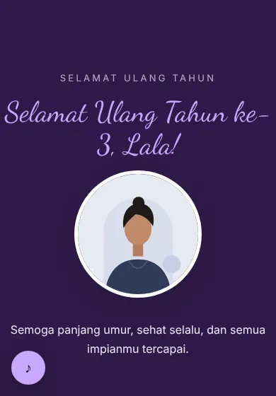 Contoh tampilan template Ungu Malam
