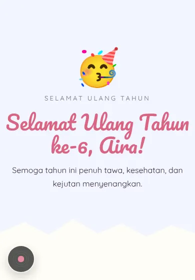 Contoh tampilan template Pelangi Pastel