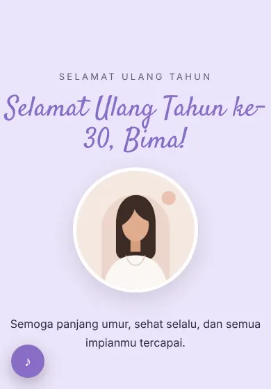 Contoh tampilan template Lilac