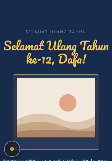 Contoh tampilan template Malam Bintang