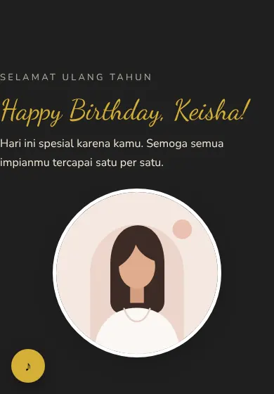 Contoh tampilan template Hitam Emas