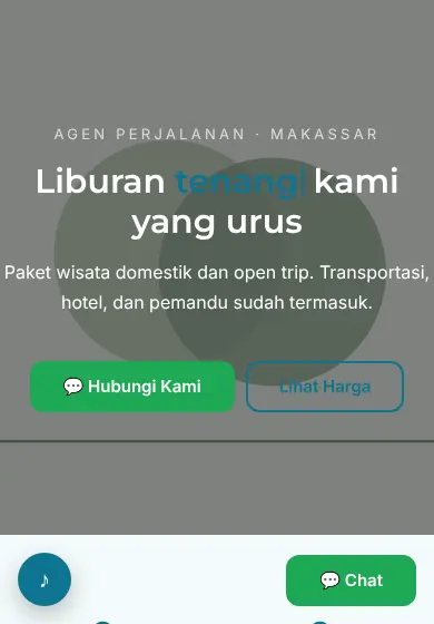 Contoh tampilan template Jelajah Tour