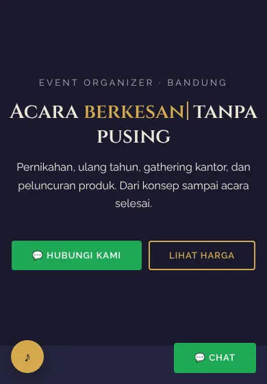 Contoh tampilan template Momen EO