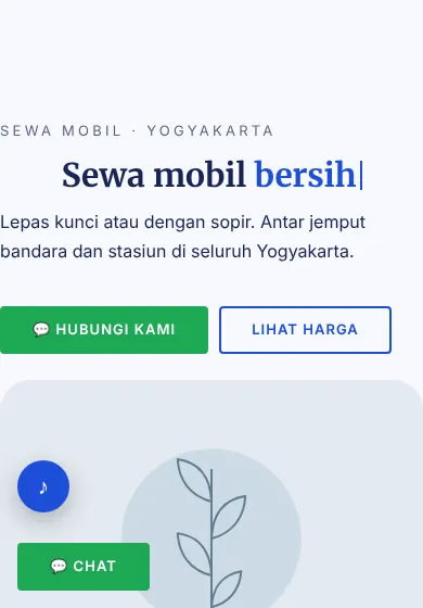 Contoh tampilan template Rental Lancar