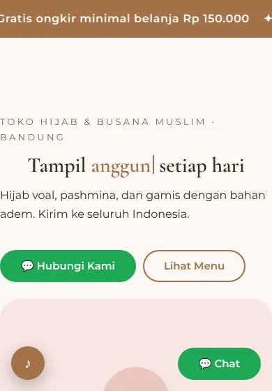 Contoh tampilan template Hijab Ayu