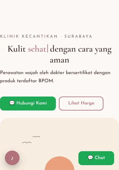 Contoh tampilan template Glow Lab