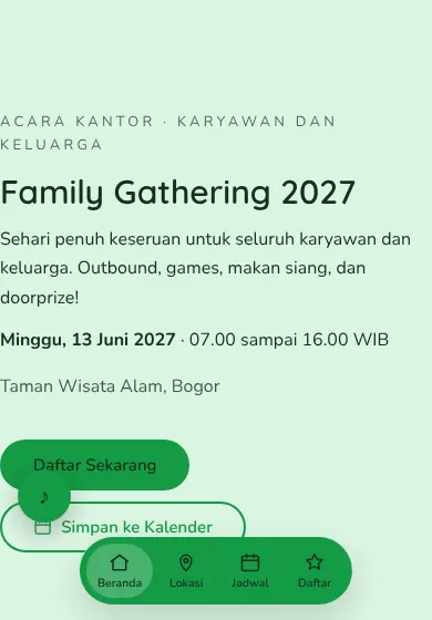 Contoh tampilan template Family Gathering 2027