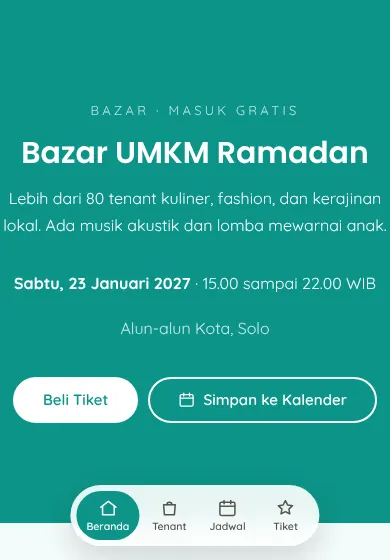 Contoh tampilan template Bazar UMKM Ramadan