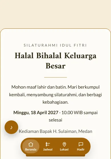Contoh tampilan template Halal Bihalal Keluarga Besar