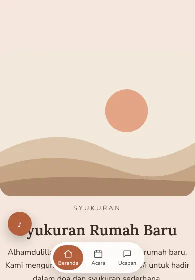 Contoh tampilan template Syukuran Rumah Baru
