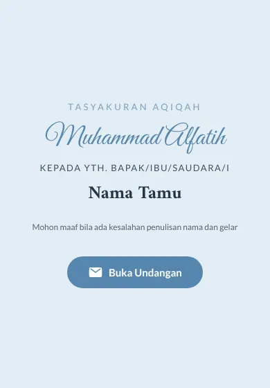 Contoh tampilan template Aqiqah Muhammad Alfatih