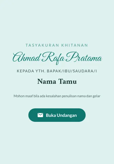 Contoh tampilan template Khitanan Ahmad Rafa