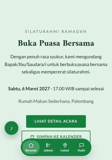 Contoh tampilan template Buka Puasa Bersama