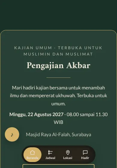 Contoh tampilan template Pengajian Akbar
