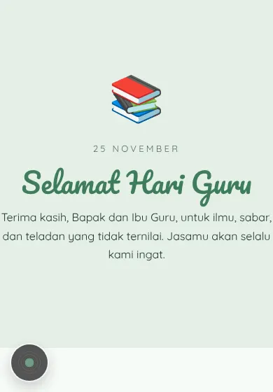Contoh tampilan template Selamat Hari Guru