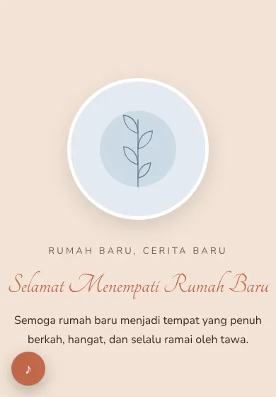 Contoh tampilan template Selamat Menempati Rumah Baru