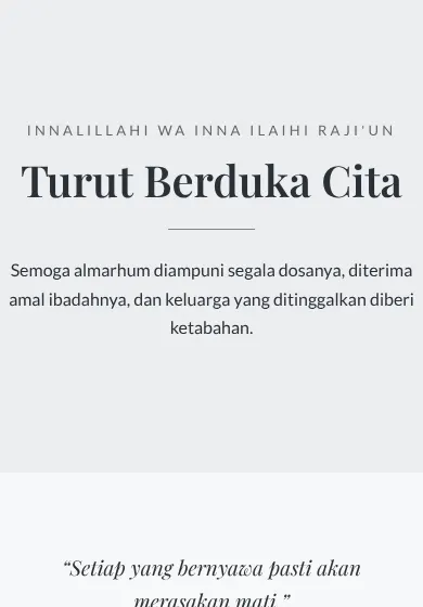Contoh tampilan template Turut Berduka Cita