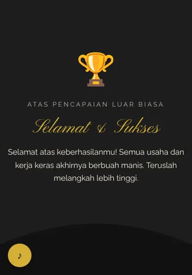 Contoh tampilan template Selamat & Sukses
