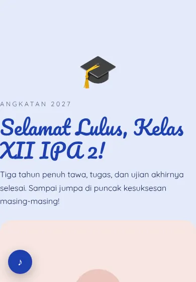 Contoh tampilan template Selamat Lulus, Kelas XII IPA 2!
