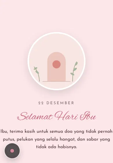Contoh tampilan template Selamat Hari Ibu