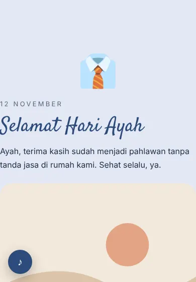 Contoh tampilan template Selamat Hari Ayah
