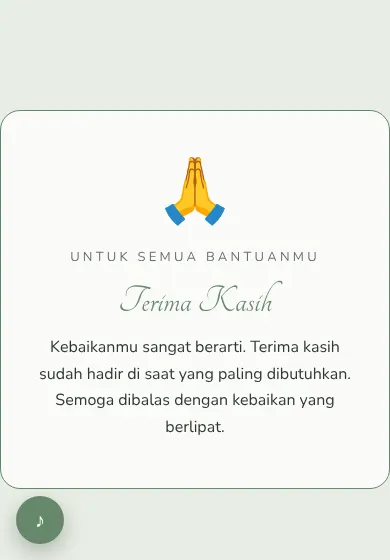 Contoh tampilan template Terima Kasih