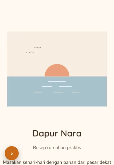 Contoh tampilan template Dapur Nara
