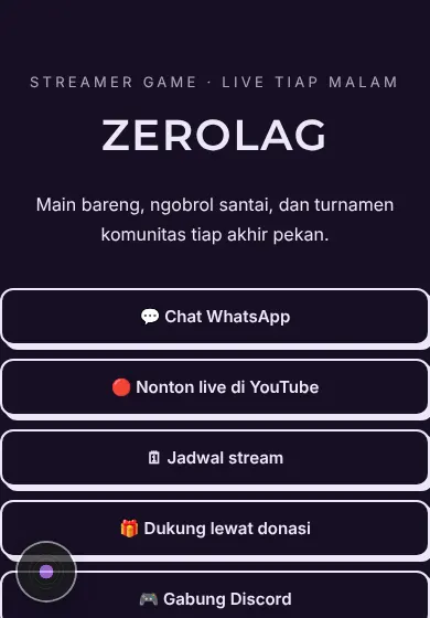 Contoh tampilan template ZeroLag