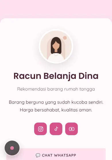 Contoh tampilan template Racun Belanja Dina