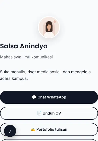 Contoh tampilan template Salsa Anindya
