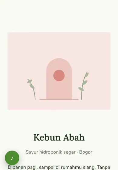 Contoh tampilan template Kebun Abah