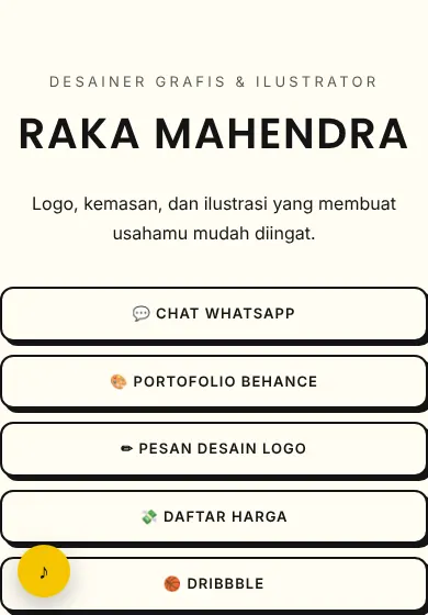 Contoh tampilan template Raka Mahendra