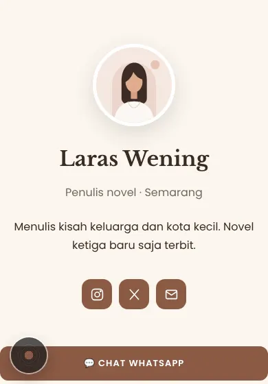 Contoh tampilan template Laras Wening