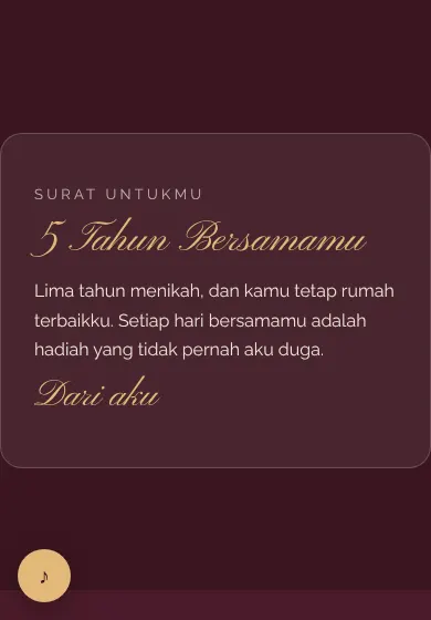 Contoh tampilan template 5 Tahun Bersamamu