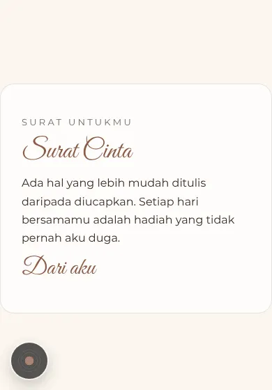 Contoh tampilan template Surat Cinta