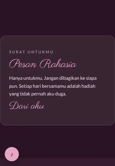 Contoh tampilan template Pesan Rahasia