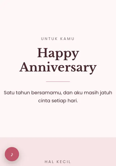 Contoh tampilan template Happy Anniversary