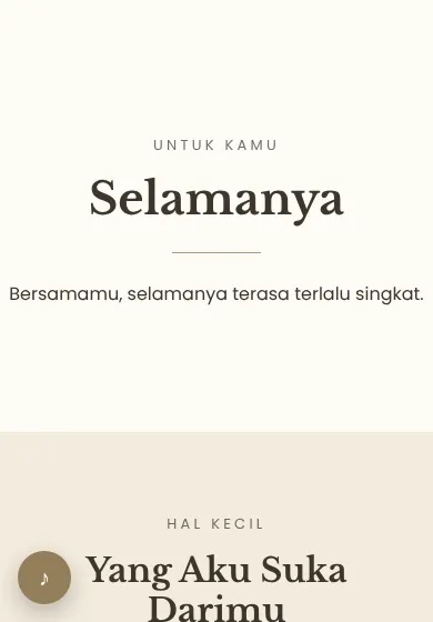Contoh tampilan template Selamanya