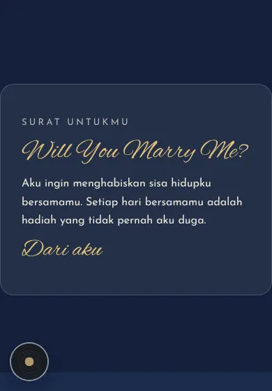 Contoh tampilan template Will You Marry Me?