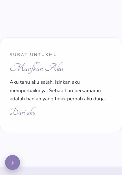 Contoh tampilan template Maafkan Aku