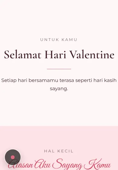Contoh tampilan template Selamat Hari Valentine