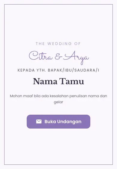 Contoh tampilan template Lavender