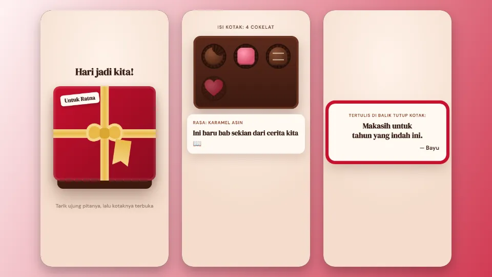Contoh tampilan template Kotak Cokelat
