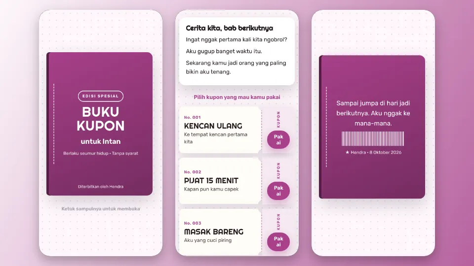 Contoh tampilan template Buku Kupon