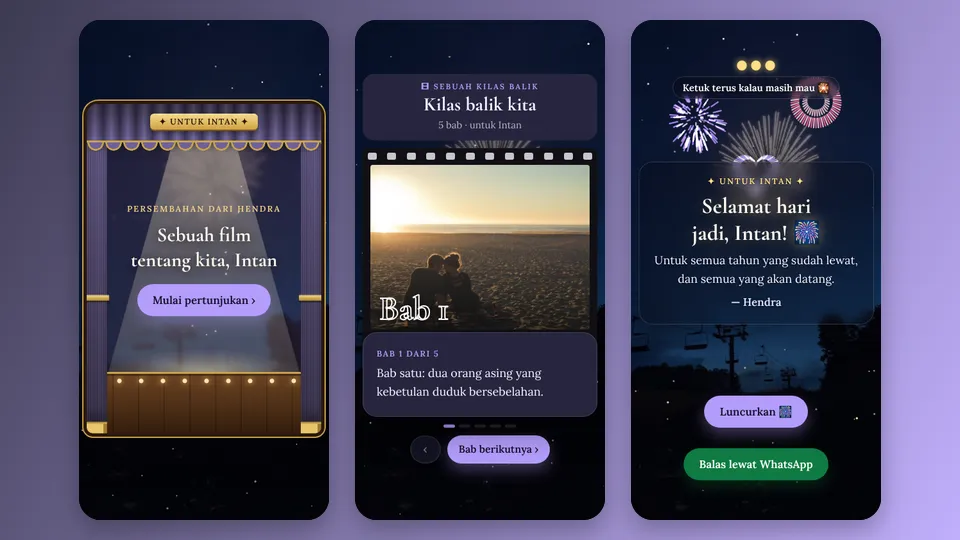 Contoh tampilan template Film Pendek Hari Jadi