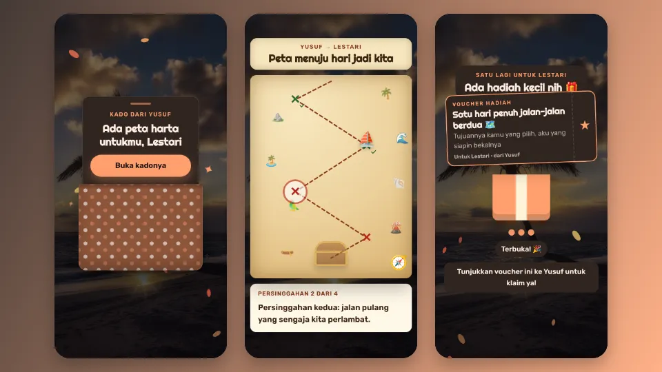 Contoh tampilan template Peta Harta Hari Jadi