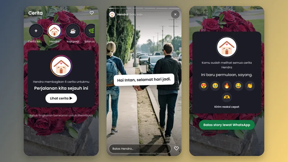 Contoh tampilan template Story Instagram