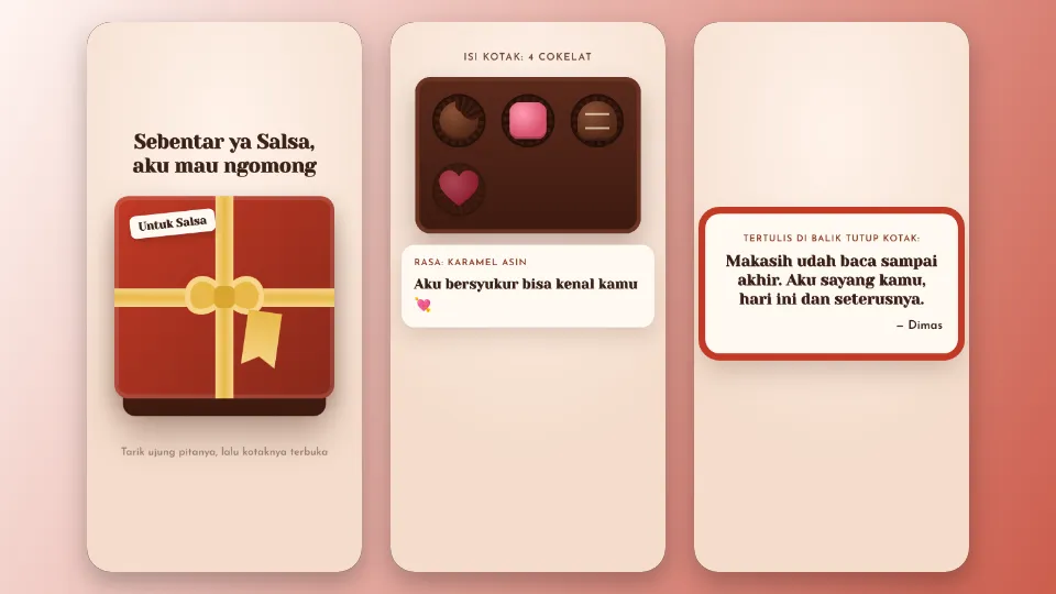 Contoh tampilan template Kotak Cokelat