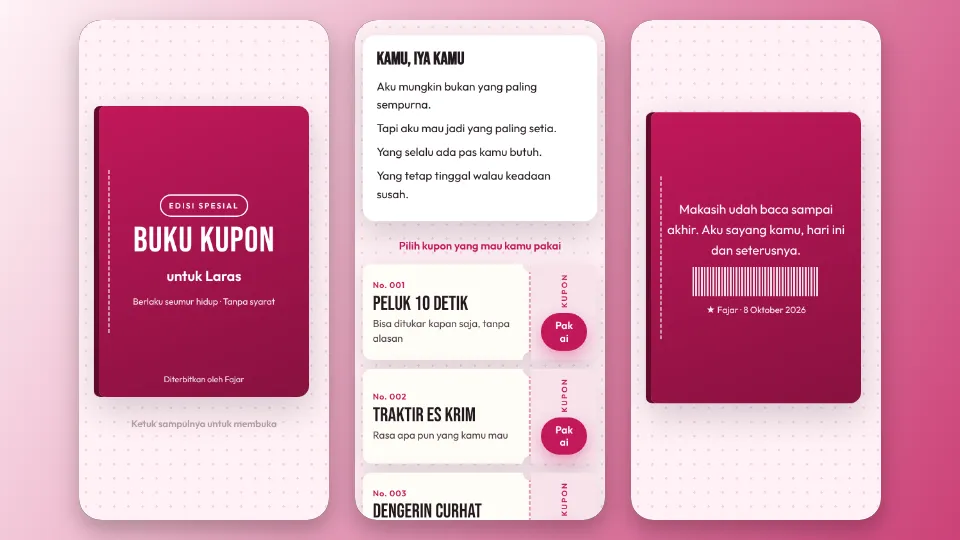 Contoh tampilan template Buku Kupon