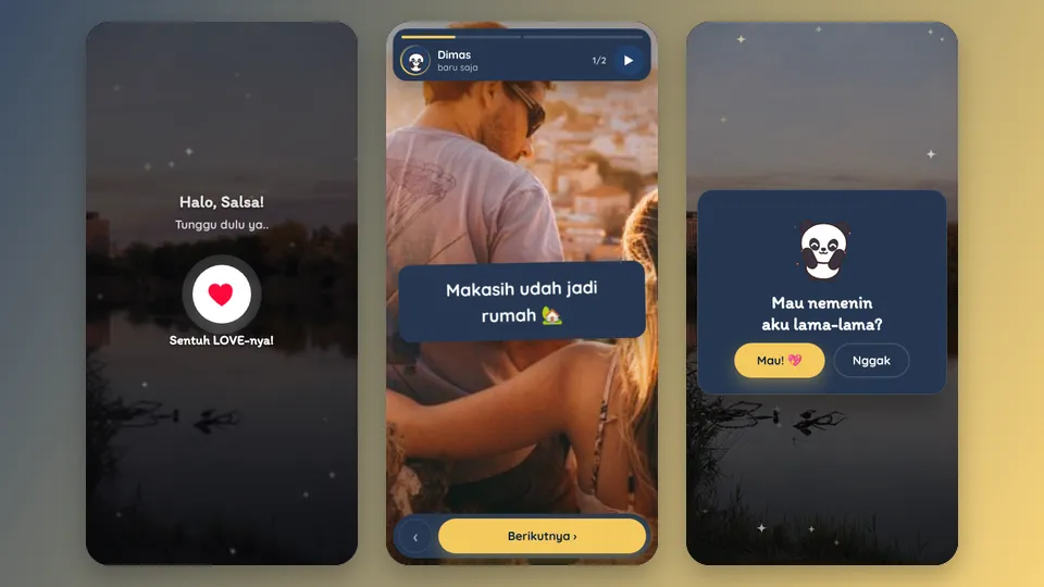 Contoh tampilan template Aku Milih Kamu